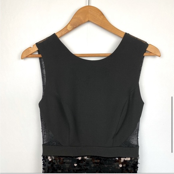 NWT! BCBG MAXAZARIA REYNA SEQUINS AND LACE BLACK DRESS - Picture 5 of 11